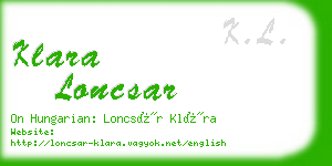 klara loncsar business card